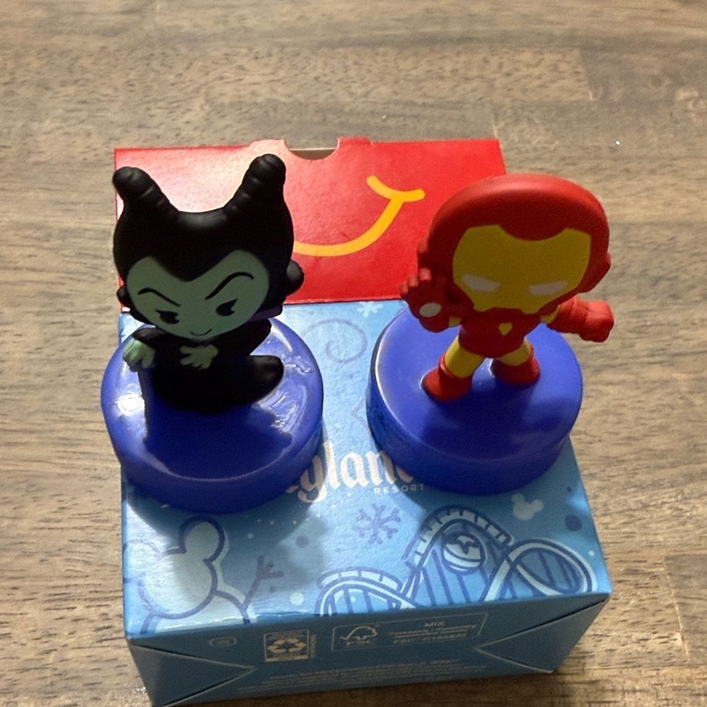 McDonald’s Disney Marvel Collectible Figures Iron Man & Maleficent